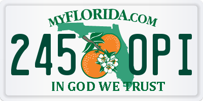FL license plate 2450PI