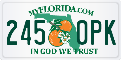 FL license plate 2450PK