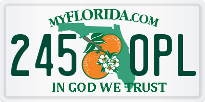 FL license plate 2450PL