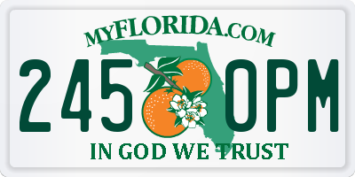 FL license plate 2450PM