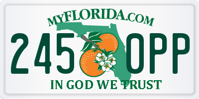 FL license plate 2450PP