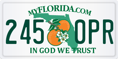 FL license plate 2450PR