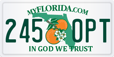 FL license plate 2450PT