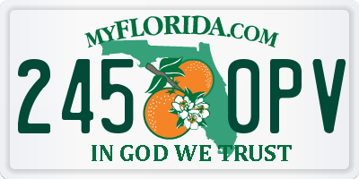 FL license plate 2450PV