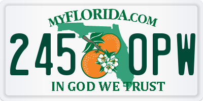 FL license plate 2450PW