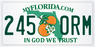 FL license plate 2450RM