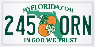 FL license plate 2450RN