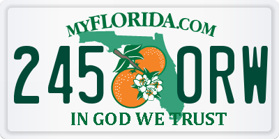 FL license plate 2450RW