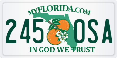 FL license plate 2450SA