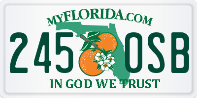 FL license plate 2450SB