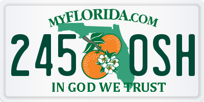 FL license plate 2450SH