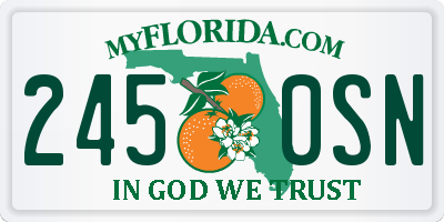 FL license plate 2450SN