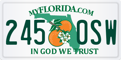 FL license plate 2450SW