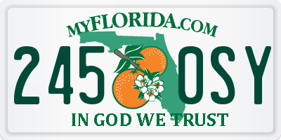 FL license plate 2450SY