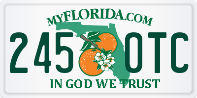 FL license plate 2450TC