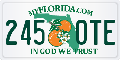 FL license plate 2450TE