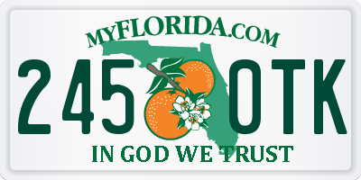 FL license plate 2450TK