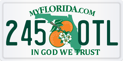 FL license plate 2450TL