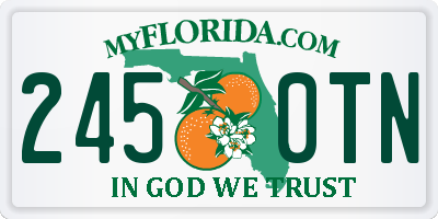 FL license plate 2450TN