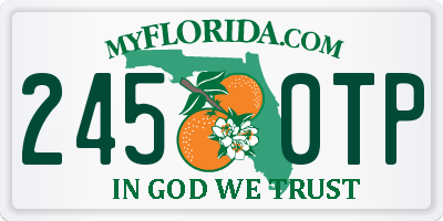 FL license plate 2450TP