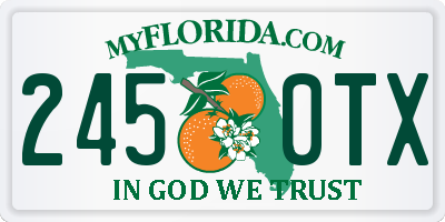 FL license plate 2450TX