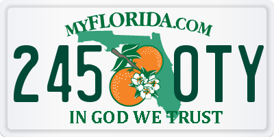 FL license plate 2450TY