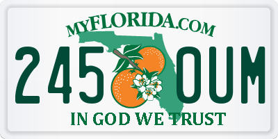 FL license plate 2450UM