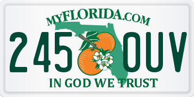 FL license plate 2450UV
