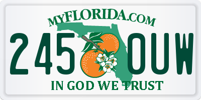 FL license plate 2450UW