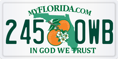 FL license plate 2450WB
