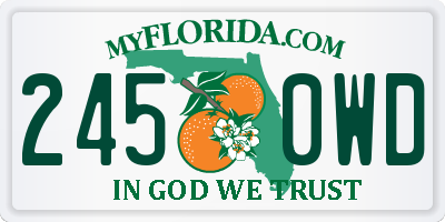FL license plate 2450WD