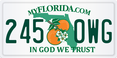 FL license plate 2450WG