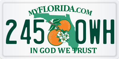 FL license plate 2450WH
