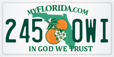 FL license plate 2450WI