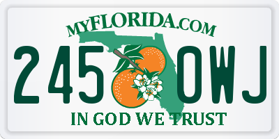 FL license plate 2450WJ