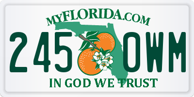 FL license plate 2450WM