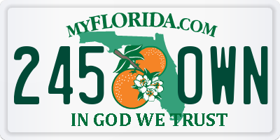 FL license plate 2450WN