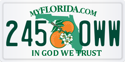 FL license plate 2450WW