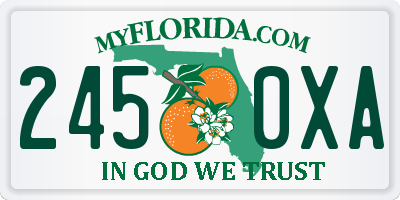 FL license plate 2450XA