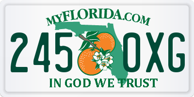 FL license plate 2450XG