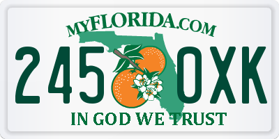 FL license plate 2450XK