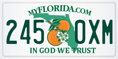FL license plate 2450XM