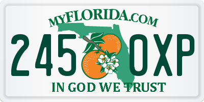 FL license plate 2450XP