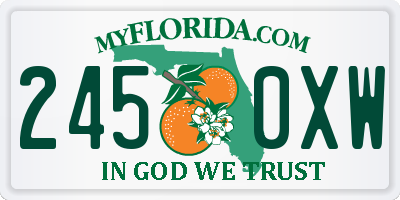 FL license plate 2450XW