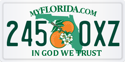 FL license plate 2450XZ