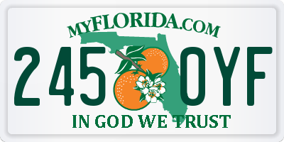 FL license plate 2450YF