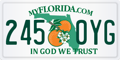 FL license plate 2450YG
