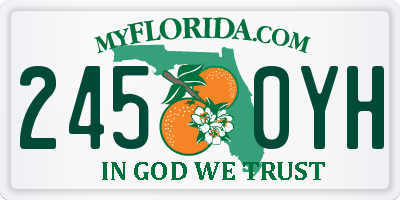 FL license plate 2450YH