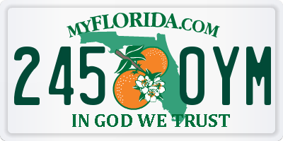 FL license plate 2450YM