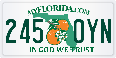 FL license plate 2450YN